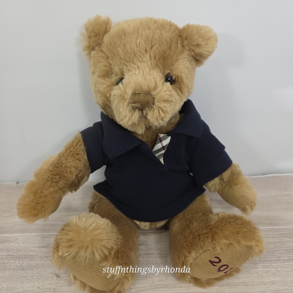 Burberry 2010 Fragrance Teddy Bear Sitting‎ Plush Stuffed Animal Polo Shirt